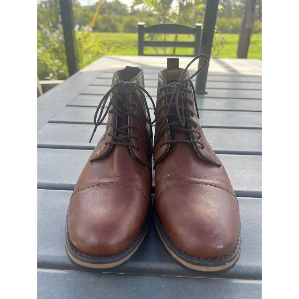 APT. 9 Men Tan Lace-Up Ankle Boots Shoes Size 10.5 M